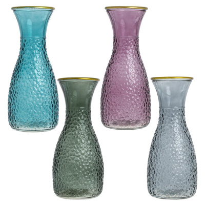 Ваза, L10,5 W10,5 H25 см, 4в.(стекло)(24)