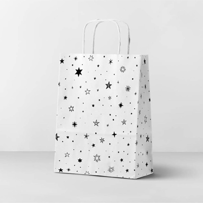 Пакет подарочный с кручеными руч 24x10,5x32 см, "Звездочки" (10/200)