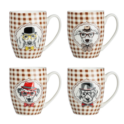 Кружка Собачки, 350мл, фарфор, 4 диз MILLIMI (12/48)