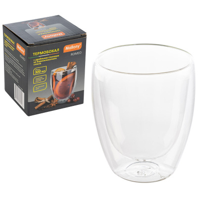 Термобокал 300мл ROMEO из боросиликатного стекла с двойными стенками (1/24)