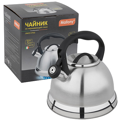 Чайник 3,5л UNICO STILE со свист., смешанная полировка, ручка с soft-touch (нжс) (1/12)