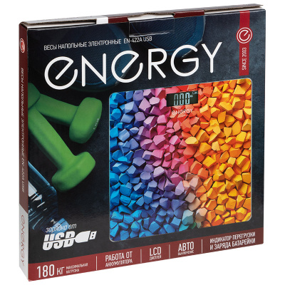 Весы напольные электронные 26*26 см ENERGY EN-422A USB (стеклянная поверхность, 180кг) (1/15)