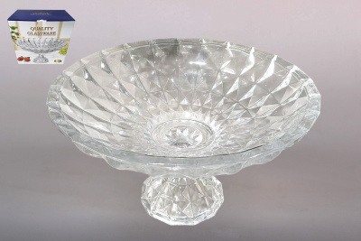 Блюдо 33х19см на ножке сервировочное (стекло) (1/4)