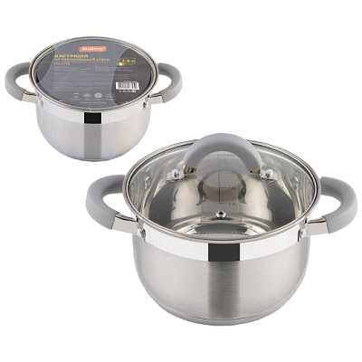 Кастрюля 2,9л Felicità с/кр из жаропрочного стекла, размер 18*11,5см (нжс) (1/6)