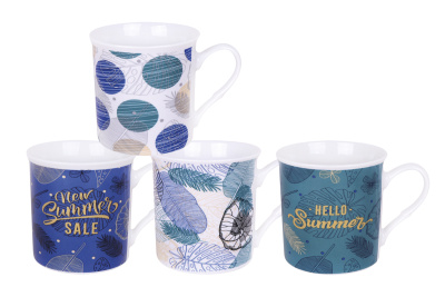 Кружка 300мл микс (4диз),фарф. (12/72)