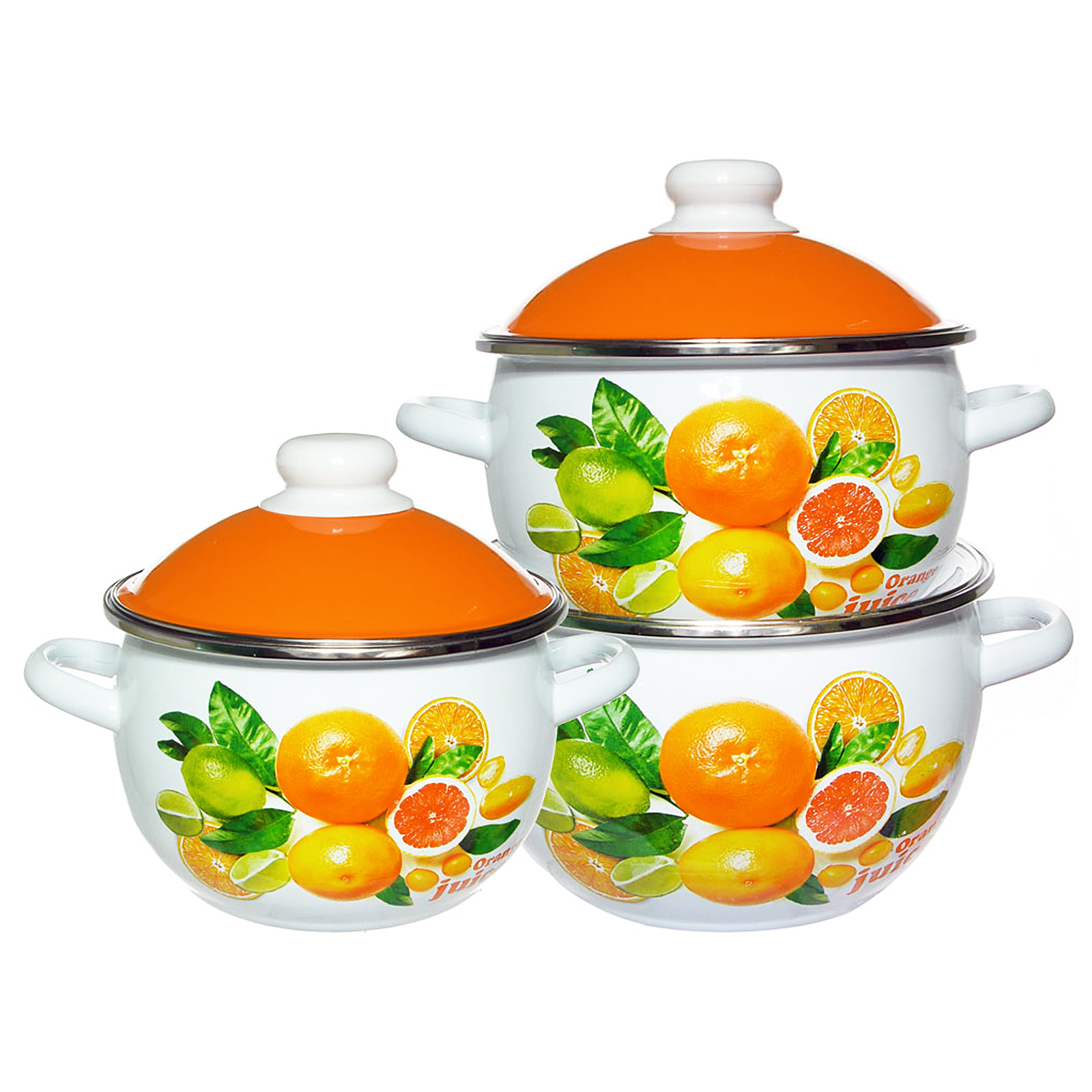 Набор посуды 3пр №2 Orange эмаль (1)