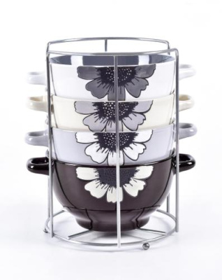 Набор бульонниц 5пр "Ромашка" 650мл.(кер.) (1/6)    