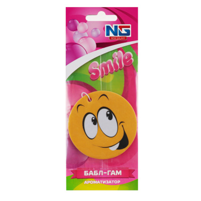 Ароматизатор бумажный NEW GALAXY "Смайл", Бабл Гам (1/12/288)