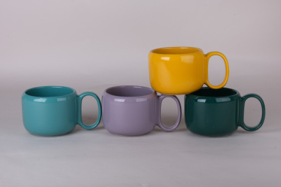 Кружка-бульонница 500мл микс (6цв) (фарф.) (12/48)