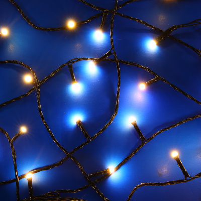 Гирлянда эл. вьюн 20м, 200LED, шампань, 8 реж, ПВХ черный, 220В СНОУ БУМ (1/1)