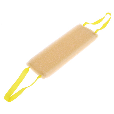 Мочалка Шахтерская, с прошитыми ручк. 37x12x3см, поролон крупнопор. (массаж.), цвет беж (1/20)