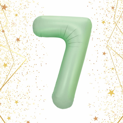 Шар фольгированный 32'/81см "Цифра "7" (зеленый) (1/20)