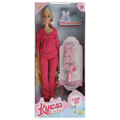 Кукла с малышом и аксессуар., 12пр, ABS, полиэстер, 15х32,5х6см, ИГРОЛЕНД (1/72)