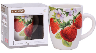 Кружка 310мл "Клубника" LR керам. (1/60)