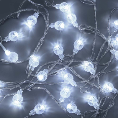 Гирлянда эл. вьюн 5м, 28LED, белый, пост. свечение, ПВХ прозр, 220В СНОУ БУМ (1/1)