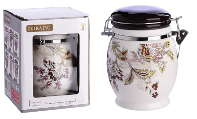 Банка для сыпучих 700мл LR керам.(1/36)