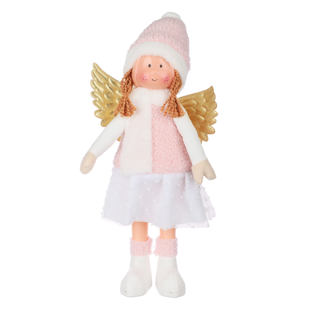 Сувенир-фигура интерьерная в виде девочки-ангела, 40х22х12 см, розовый СНОУ БУМ (1/1)