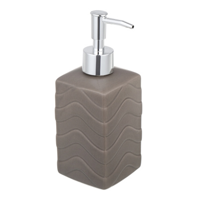 Дозатор д/жидкого мыла, керамика, 18x7x7 см, волны, серый VETTA (6/24)