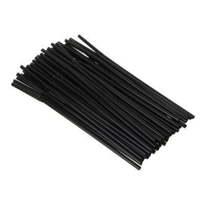 Набор трубочек с гофрой, 50шт, 21x0,5 см, цвет черный FNtastic (12/240)