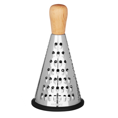 Терка 3-х сторонняя 20см, нерж.сталь, деревянная ручка SATOSHI (24/72)