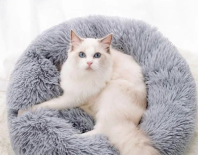 Лежанка для животных круглая "Место БРО", цв.серый d-40см (1/50)