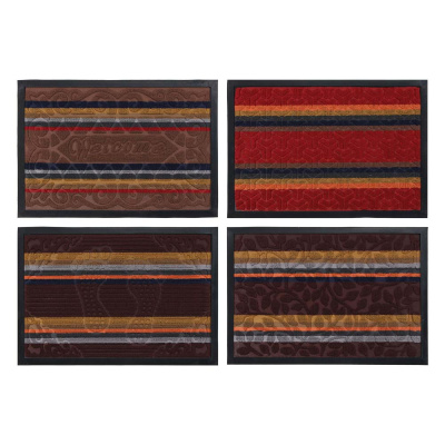 Коврик придверный 38*58см ворсовый с резиновой каймой, яркая полоска VETTA  (1/20)