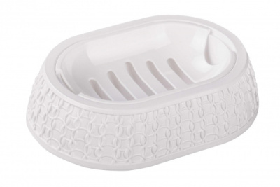 Мыльница "Вязаное плетение" (белый) (уп.30)