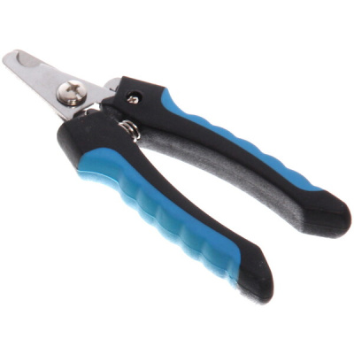 Когтерез д/животных "ЗООУЛЬТРА",пружин.механизм,прорез.ручка-волна,12см, цв.чёрный/голубой (1/12)