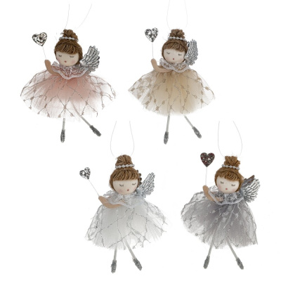 Изделие декоративное подвесное "Ангел", L7 W3 H15 см, 4в.(текст.полим.мат.)(1/12)