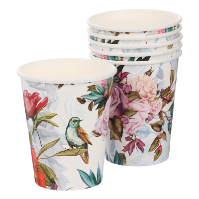 Набор бумажных стаканов Птицы и цветы, 6 шт*250 мл (6/72)