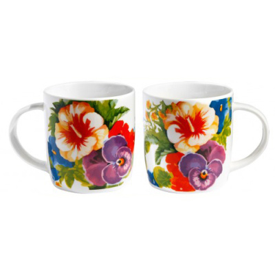 Кружка 360 мл "Анютины глазки" фарф.(12/48)