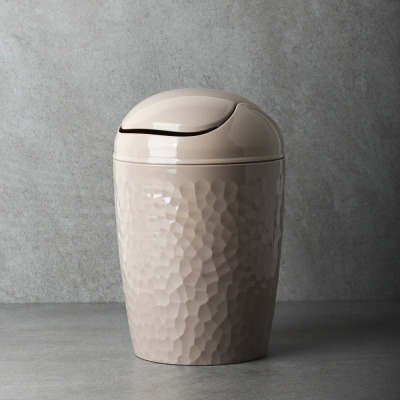 Контейнер для мусора "Tule" 1л настольный, бежевый, пласт. (1/2/22)