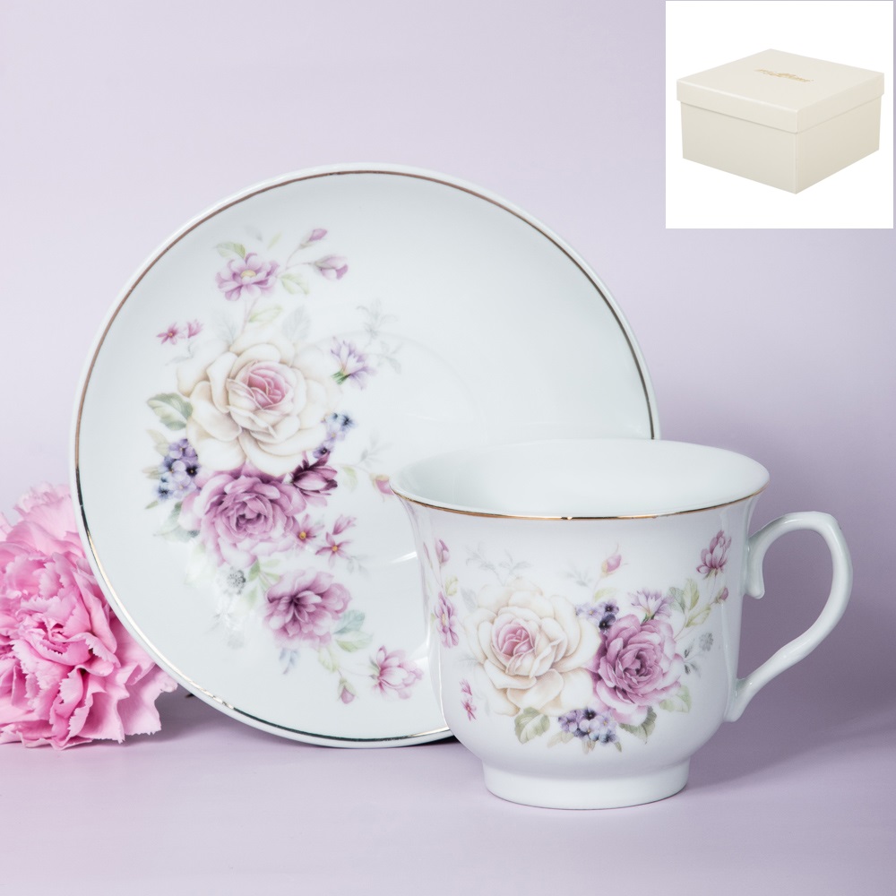 Набор чайный 2 пр., 220мл, 14,5см, фарфор MILLIMI Розовая весна  (1/24)