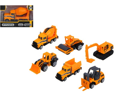 Машинка спецтехника, металл,9,5х4,5х6,5 см(6 видов) (1/12/360)