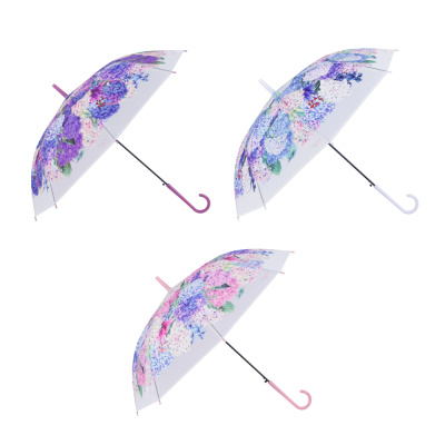 Зонт-трость женский, металл, пластик, ПВХ, 60 см, 8 спиц (3диз) (4/60)