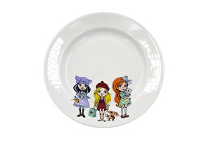 Тарелка мелкая диам. 175 мм Гладкий край Девочки (фарфор) (25)