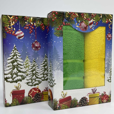 Набор подарочный "ВОЛШЕБНОЕ НАСТРОЕНИЕ", 50х90 (2шт), желтый/зеленый (1/1)