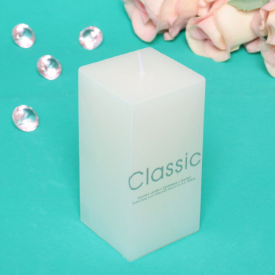 Свеча "Classic" 5*5*10см цвет белый ZD-143 (1/48/96)