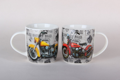 Кружка 350мл Трасса 66 Мотоцикл (2диз) (фарф) (12/48)