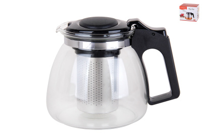 Чайник заварочный 900мл мет/стек.16см*13см*14см, черный (1/60)