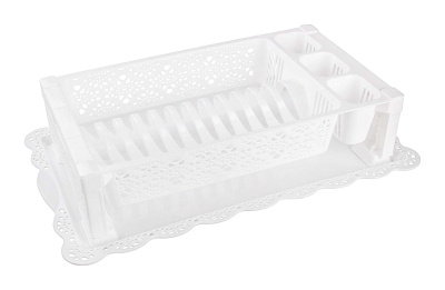 Сушилка для посуды "Кружево" (белый) пласт (6)