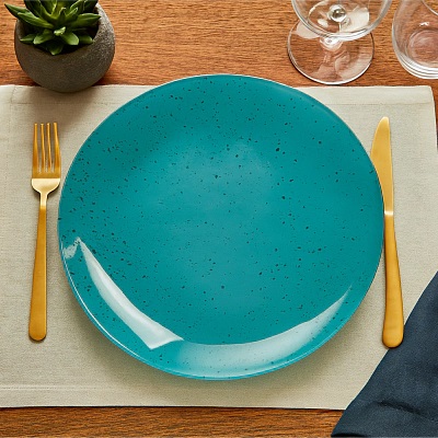 Тарелка 25см обеденная INGMAR TURQUOISE (ударопр.стекло)