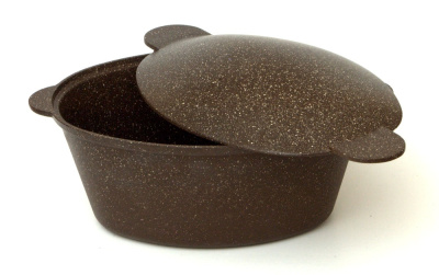 Утятница 4,5л с Крышкой, 2-мя литыми ручкам,лит.алюм БРАУН (1/5)