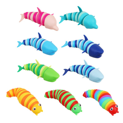 Игрушка антистресс "Гусеничка", пластик PP, 17-19см, 2 диз ИГРОЛЕНД (1/12/144)