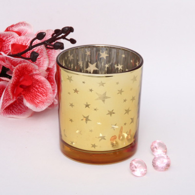 Подсвечник "Звездопад" 8,8*10см цвет золото (1/48)