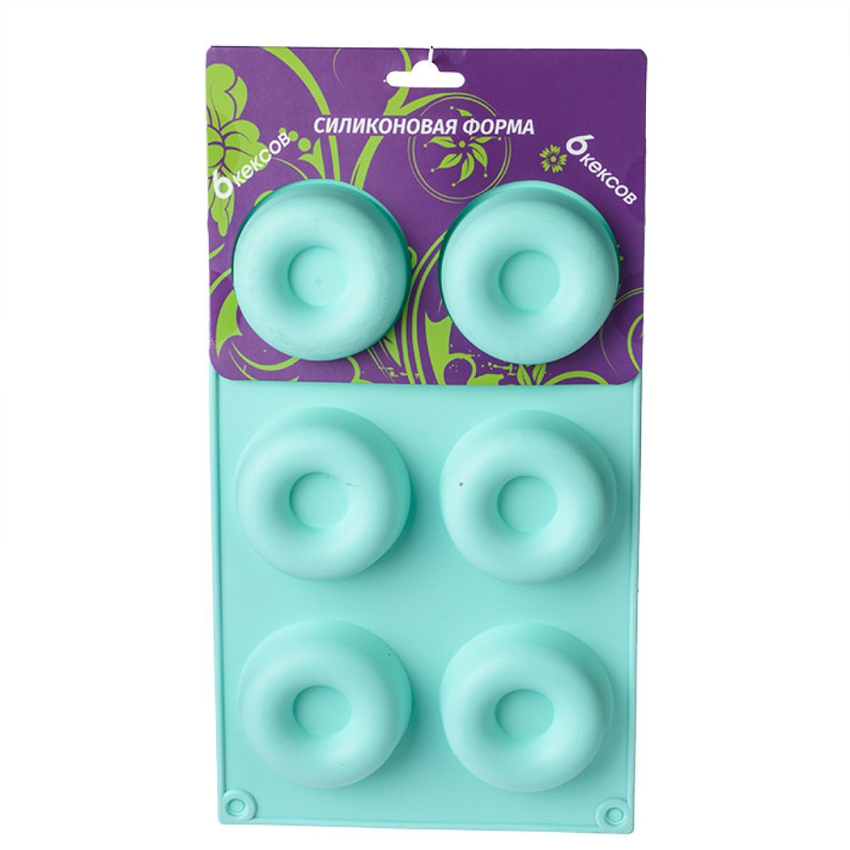Форма силиконовая на 6 кексов 29*17см YH269 уп6 №33 (6/6)