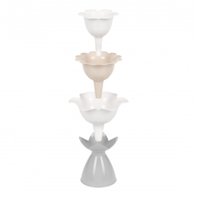 Набор воронок "Цветы" (3шт)(на подставке) (бело-серый) (уп.15)