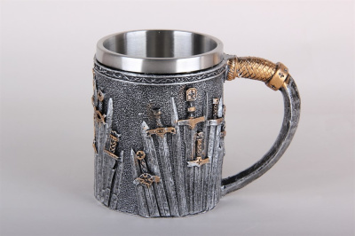 Кружка 400мл Мечи, сталь.(1/36)