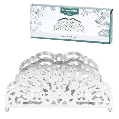 Салфетница 15,5х2,5х8,5см (нерж.сталь) (подарочная упаковка) (1/44)