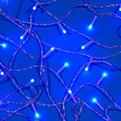 Гирлянда эл. вьюн 20м, 120LED, синий, 8 реж, ПВХ прозр, 220В СНОУ БУМ (1/10)